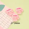 Cerámica Rosa de Cerdo de Dibujos Animados Accesorios de Resina Pegamento de Crema DIY Funda para Teléfono Pasador Taza de Agua Decoraciones para Hebilla de Zueco