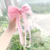 Pinza para el Cabello de Cinta con Lazo Dulce Estilo Girly Japonés y Coreano Simple y Versátil Pinza de Gama Alta para la Parte Posterior de la Cabeza Accesorios para el Cabello de Celebridad de Internet