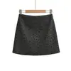 Q196-26 Falda de línea A con estampado de leopardo, de cintura alta, que alarga las piernas, versátil, estilo coreano para otoño, con shorts integrados