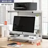 Mesa de computador com luz, monitor, mesa de computador, prateleira de mesa, armazenamento de mesa, suporte para impressora