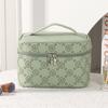 Nuevo Producto 2026 Bolsa Cosmética de PU Grabada para Mujeres, Bolsa de Almacenamiento Multifuncional Portátil para Viaje, Bolsa de Tocador Ins Moda Retro