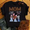 Comercio Exterior Día de la Madre Europeo y Americano Holgada Cuello Redondo Creativa Carta Manga Corta Camiseta para Mujer