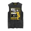Kill Bill Kill Bill La Novia Hombres película desgastada lavada vintage batik camiseta sin mangas