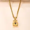 Colgante Individual Acero Inoxidable Transfronterizo Fundición Joyería Forma de Oso Pedrería Collar Accesorio Moda Lindo Acero de Titanio Joyería DIY