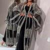 2025 Exportação Transfronteiriça Nova Europeia e Americana Roupas Femininas Vestido com Bainha Grande Metalizado Saia Longa Sexy Xale Vestido de Banquete para Noite
