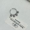 Anillo de Bolas Metálicas Irregulares con Sentido de Diseño Estilo Coreano Ins Versátil Anillo Abierto de Plata