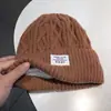 Gorro de Punto Cálido con Forro de Felpa, Nuevo Estilo de Invierno, Gorro Estilo Coreano para Clima Frío, Moderno, Sencillo, Versátil, Gorro de Punto Adelgazante para Mujer