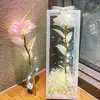 Flor Eterna Dorada Brillante Ramo de Rosas Artificiales Puesto Callejero del Parque del Mercado Nocturno Venta al por Mayor Día de San Valentín Chino Recuerdo Creativo
