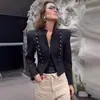Roupas Femininas Europeias e Americanas Transfronteiriças Outono 2026 Retrô Versátil Gola Alta Jaqueta Curta de Botão D63554 AliExpress