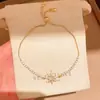 Pulseira Estilo Coreano Simples Zircônia Estrela Explosão Geométrica Toque de Luxo Leve Pulseira de Nicho Moda Versátil para o Trabalho Joia para Mulheres
