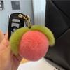 Chaveiro de Coelho Rex Fofo Pêssego Pingente de Carro Pingente de Bola de Pelúcia Ins Pingente de Bolsa de Pêssego Presente