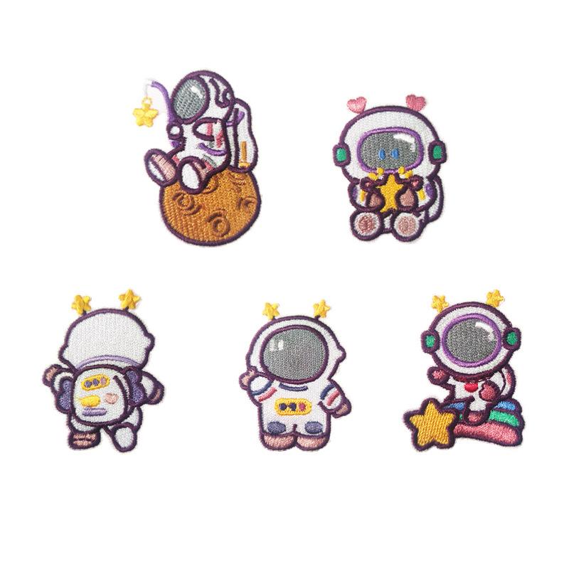 星球自粘布贴宇航员5个装