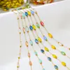 Cadena de Acero Inoxidable Dorada con Perlas Transfronteriza Hecha a Mano Cadena de Oro de 18 Quilates Cadena Semi-Terminada para Collar y Pulsera DIY de Lujo Ligero