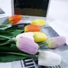 Tulipán individual flor artificial flor falsa hogar sentido húmedo alto sentido rosa decorativa boda tulipán fábrica al por mayor