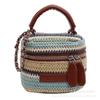 Mini Bolsa de Palha Tecida para Batom Feminino 2026 Nova Tendência Estilo Coreano Chique Bolsa Arco-Íris de Palha Design de Nicho Bolsa Transversal