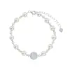 Pulseira Versátil Doce e Elegante para Mulheres em Azul Claro, Pulseira de Design de Nicho Estilo Ins, Joia Exquisita de Tendência de Luxo Leve