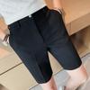 Pantalones de Cinco Puntos para Hombre Verano Nuevo Ajuste Delgado Color Sólido Waffle Pantalones Casuales Pantalones de Longitud Media Shorts de Cuadros Pequeños Pantalones para Hombre