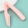 Cuchillo de cejas al por mayor de fábrica cuchillo de cejas antiarañazos traje macro seguridad cuchilla reemplazable cuchillo de cejas plegable