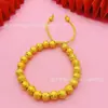 Pulsera Minimalista de Cuentas de Transferencia Chapada en Oro, Cuentas Entrelazadas Versátiles, Joyería Ajustable, Venta al por Mayor desde el Fabricante