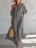 2026 Moda Femenina de Primavera Elegante Vestido Rayado de Hombros Descubiertos Sitio Independiente de Amazon Transfronterizo Europeo y Americano