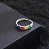 Anillo de esmalte con carita sonriente, ligero y de lujo, para mujer, estilo coreano de moda, con un diseño abierto distintivo.