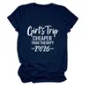 Viagem de Meninas Mais Barata Amazon Wish Site Independente Casual Simples Camiseta Feminina Gola Redonda Manga Curta