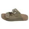 Sandálias Slip-On Retrô Estilo Birkenstock com Tiras Duplas para Mulheres, Novo Modelo Verão 2026, Sola Grossa, Antiderrapante, Sandálias Versáteis de Solado Macio