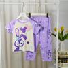 Pijama Nuevo de Verano para Niñas Pantalón Corto de Dibujos Animados para Niños Conjunto de Dos Piezas para Niños y Niñas Grandes Ropa de Casa para Niños