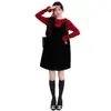 Conjunto de Maternidad Otoño/Invierno 2026: Conjunto de Dos Piezas: Top con Cuello de Volantes + Vestido Chaleco de Maternidad con Bordado Pesado