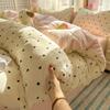 Juego de Cuatro Piezas de Cama de Terciopelo de Leche Engrosado Simple Nuevo Juego de Sábanas Funda de Edredón Individual de Terciopelo Coral de Franela para Dormitorio