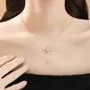 Suministro Transfronterizo Collar Alas de Corazón de Cupido para Mujer Lujo Accesible Nicho Cadena para Clavícula de Ángel con Alas Móviles Día de San Valentín