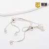 Bolsa de Oro 14K Cremallera de Empuje Color Oro Real Plateado Cadena Extendida Conservación del Color Pulsera Universal Telescópica DIY Accesorios para Collar de Zirconia Extendida