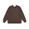 Sudadera Pulóver de Cuello Redondo 2025 Otoño Nueva Falsa de Dos Piezas Cuello en V Profundo Holgada Estilo Japonés Retro Camiseta Básica Versátil