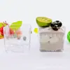 Taza Cuadrada Mini para Postre de 2 oz 60 ml, Transparente, Grado Alimenticio, Plástico Cuadrado, Taza para Helado