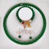 Emerald mulheres novo colar Jasper conjunto mãe corrente pulseira ao vivo de três peças uma geração de pulseira de cabelo