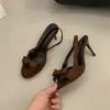 Zapatos de Mujer de Tacón Alto 2026 Verano Nuevo Modelo, Se Ven Geniales en los Pies~ Retro Moño Negro Punta Abierta Peep-Toe Frescos y Elegantes