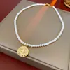 Collar con Colgante de Perla Estilo Palacio Retro Francés Cadena para Clavícula Geométrico Irregular Nicho Joyería de Alta Gama Venta al por Mayor