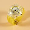Reloj Luminoso de Huevo Lindo Reloj Electrónico Infantil de Dinosaurio de Dibujos Animados para Niños y Niñas Reloj de Cuarzo Transparente con Flash para el Cabello