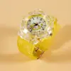 Reloj luminoso de muñeco de huevo, lindo reloj electrónico de dibujos animados de dinosaurio para niños, para niños y niñas, flash, transparente, de cuarzo, Generación cabello