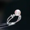 Accesorios DIY Anillo Base de Plata de Ley S925 Perla Francesa Accesorio de Montura de Anillo Hecho a Mano Semi-terminado 8-11mm