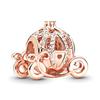 Dije de animal de amor de oro rosa chapado en aleación con cuentas en forma de corazón, cuentas de agujero grande, accesorios de pulsera de cuentas sueltas DIY