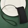 Cordão de Couro Estilo Influenciador Coreano Em Estoque Feito Sob Medida Estojo para Óculos Bolsa Portátil para Pendurar no Pescoço Armazenamento de Óculos