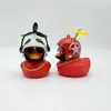 Enfeites de Carro de Pato Quebrando Pato de Natal Andando de Bicicleta Elétrica Decorações de Bicicleta Pato Vermelho Pequeno Interior Pato Amarelo Pequeno