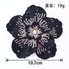 Adorno de cabeza de flor de pedrería accesorio DIY, accesorio de ropa, decoración de zapato de flor, aplique de tela de tres capas, peonía tridimensional