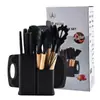 Suministro Transfronterizo de Utensilios de Cocina de Silicona Juego de 19 Piezas Sartén Antiadherente de Cocina Espátula de Silicona Colador Juego de Espátulas para Freír Combinación de Cuchillos de Cocina
