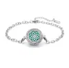 Pulsera de acero titanio con incrustaciones de diamantes calada tipo hilo de aromaterapia para difusión de aceites esenciales Pulsera con patrón de árbol de la vida europeo y americano venta al por mayor