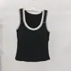 Estilo Coreano Bloco de Cores Design Falso de Duas Peças com Bojos Respiráveis Fixos Regata de Tiras Novo Top Versátil Emagrecedor