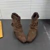 Botines de Tobillo de Cuero Genuino de Estilo Coreano para Mujer 2026 Nuevos Botas Vaqueras con Hebilla de Cinturón Botas Plegadas Botas de Moda