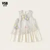 Ropa para Niños Yingsibo Vestido para Niñas Verano Nuevo Estilo Vestido Chaleco sin Mangas para Niños Vestido de Gama Alta para Niñas