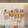 Estante de Almacenamiento para Cocina Montado en la Pared Escurridor para Cubiertos Estante Colgante Multifuncional para el Hogar para Palillos Cuchara Cuchillo Tenedor Espátula